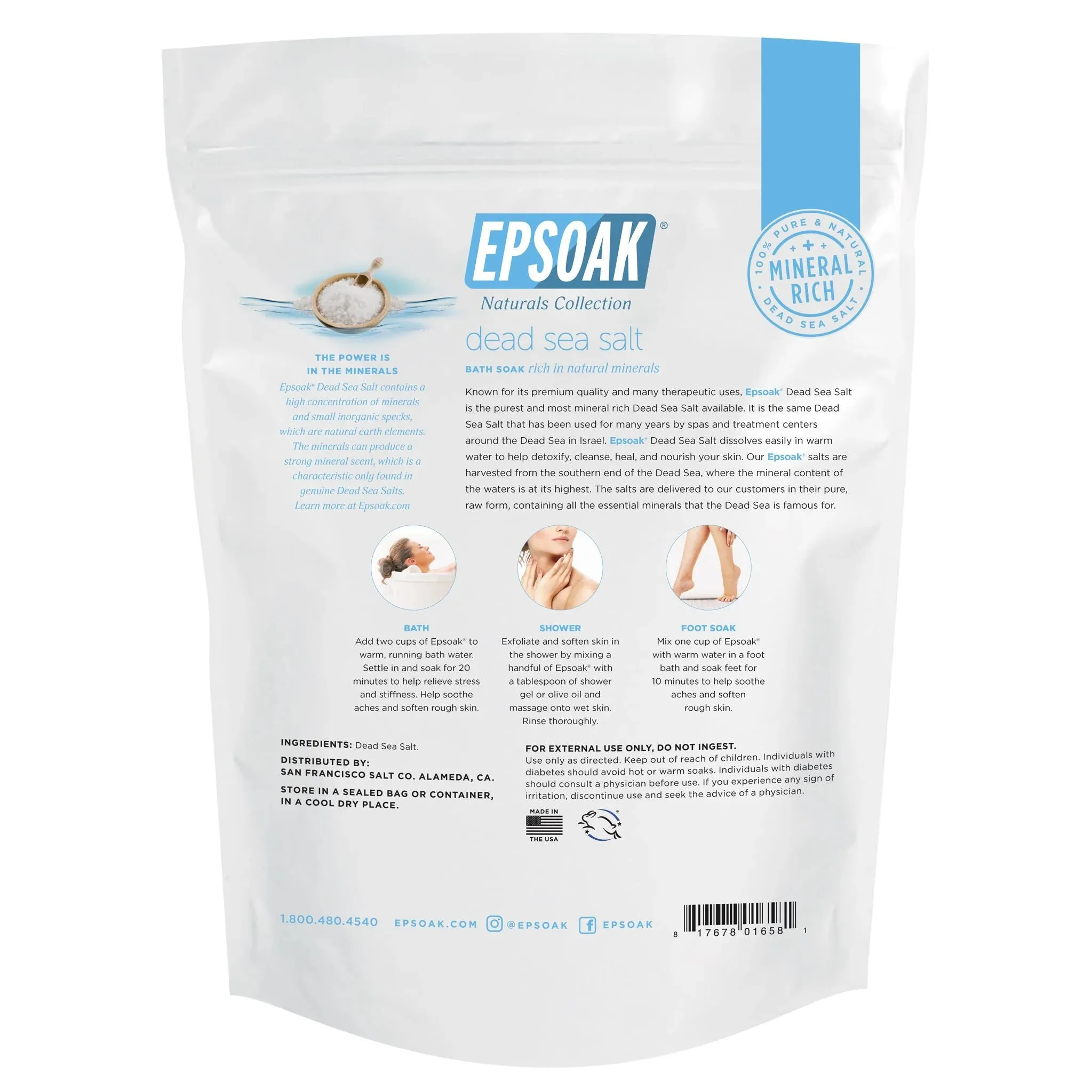 Epsoak Dead Sea Salt Bath Soak 2lb