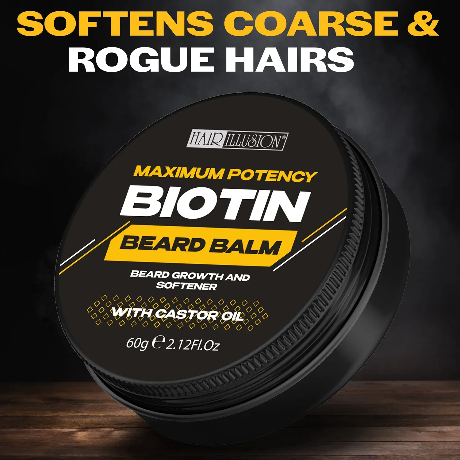 Hair Illusion Maximum Potency Biotin Beard Balm For Beard Growth And Softening