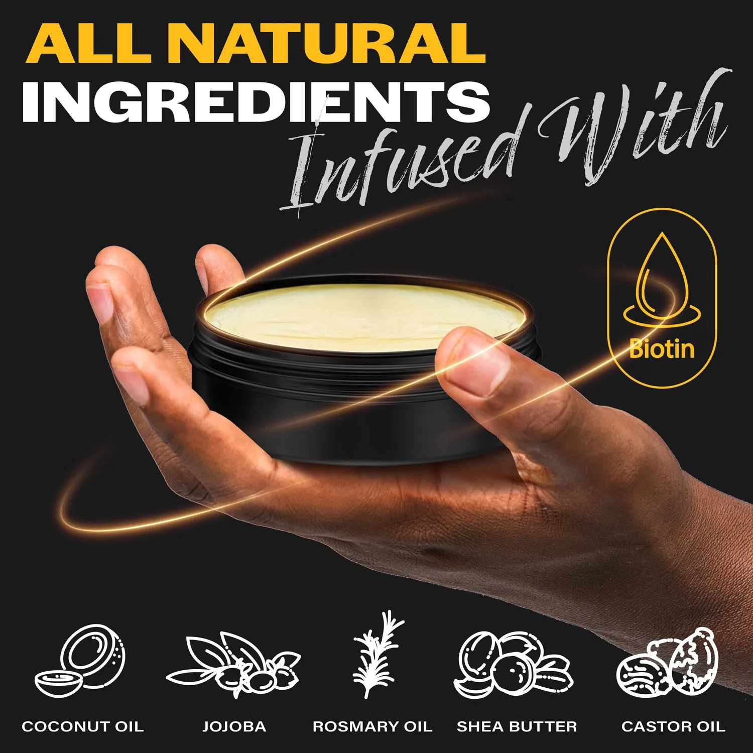 Hair Illusion Maximum Potency Biotin Beard Balm For Beard Growth And Softening